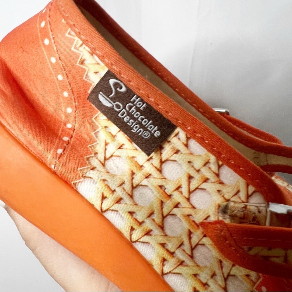 Hot Chocolates Designs Chocolatas Havana Rattan Orange Women's Mary Jane Flat - Picture 3 of 7